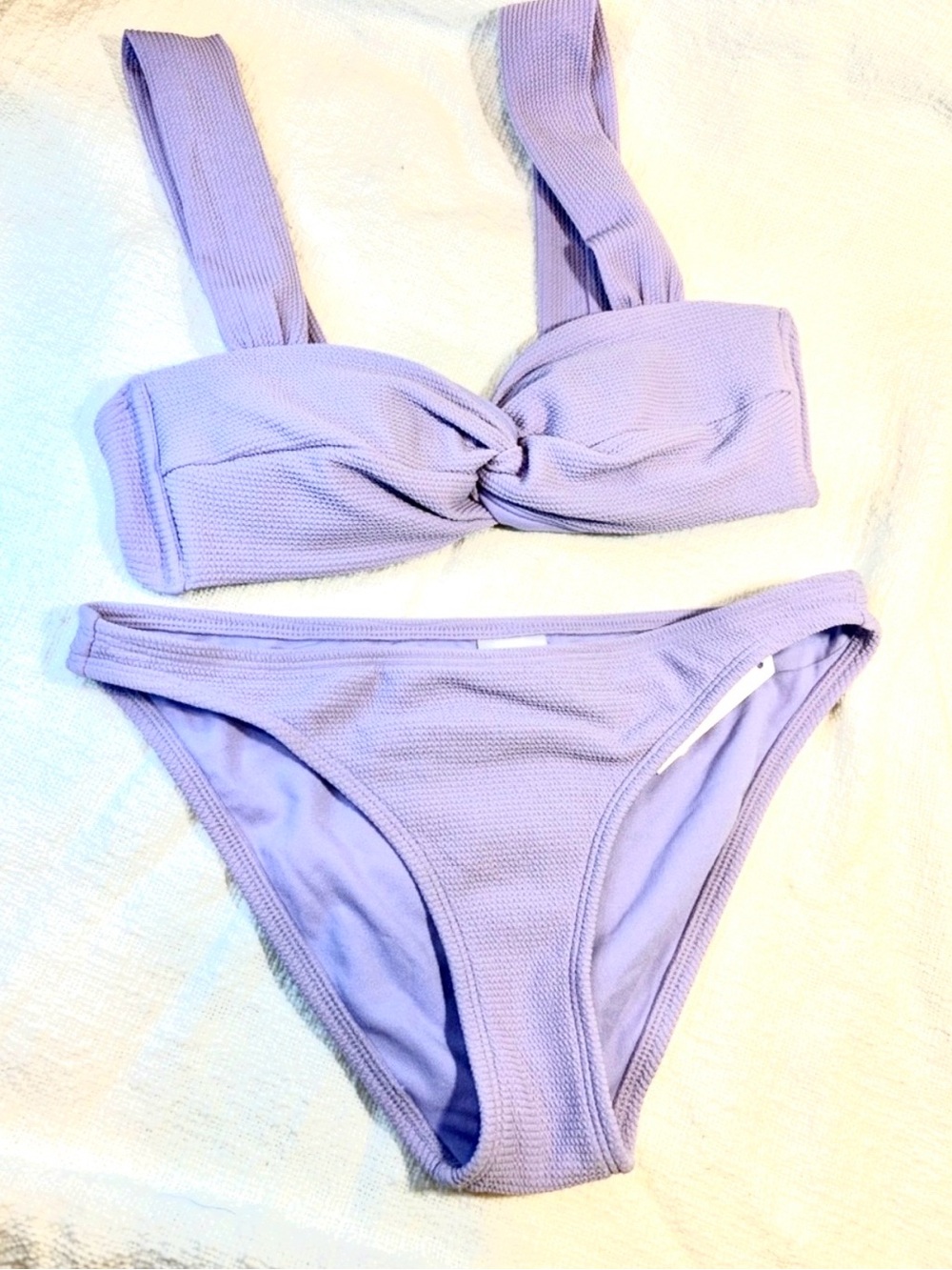 Xhilaration Lilac Textured Twist Front 2 Piece Bikini Set